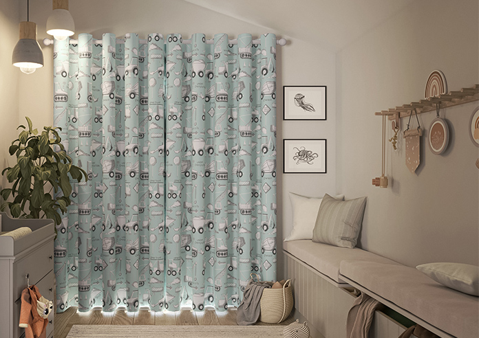 Tinker Town, Seafoam - Made to Measure Curtains - Image 7